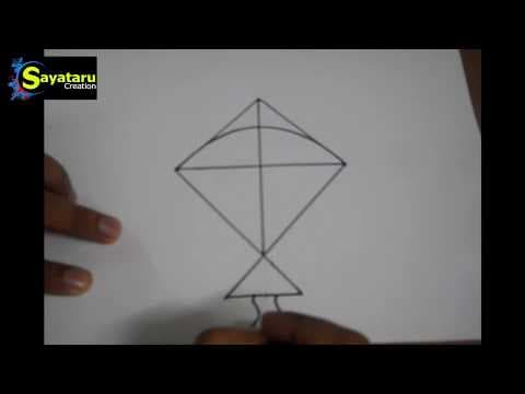 How to draw a kite step by step, kite drawing