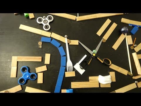 The Blue Marble - a one marble path chain reaction