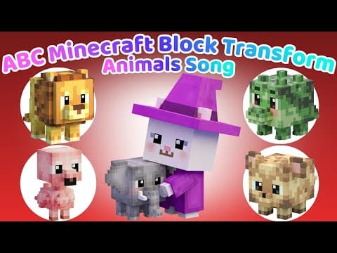 ABC Safari Animal Sounds Song 🐾 Minecraft Animals Transform from Magic Cat Blocks | Meow Meow TV