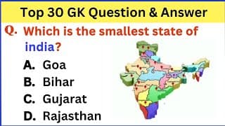Top 30 India GK Question and Answer | Interesting GK Questions