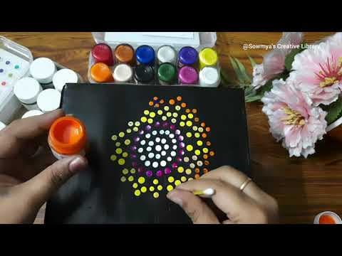 Mandala Table Organizer with waste carton box/Heart reuse idea from carton box /Mandala dot paint