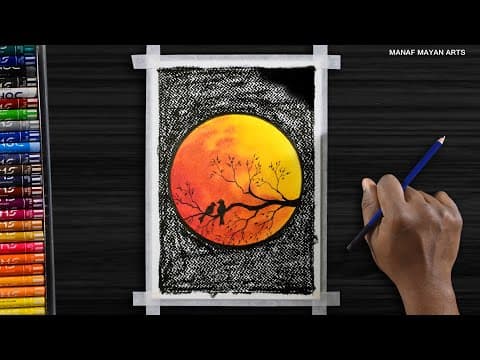 You can do this Sunset drawing / Easy Drawing for Beginners / Oil pastel #320