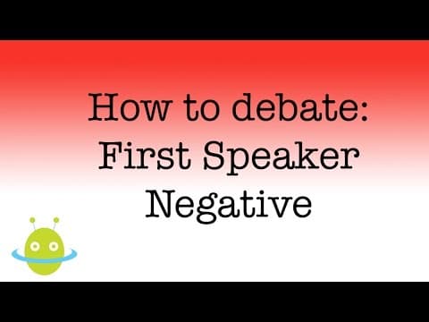 How to debate first speaker negative