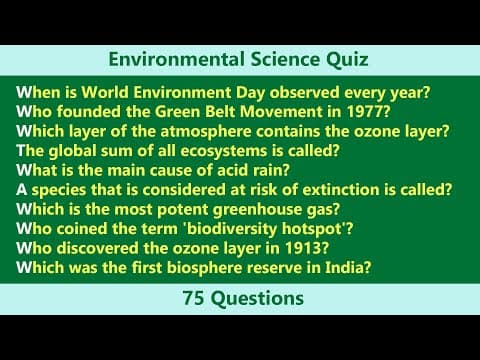 Environmental Science Quiz | World Environment Day Special Quiz | 75 Questions