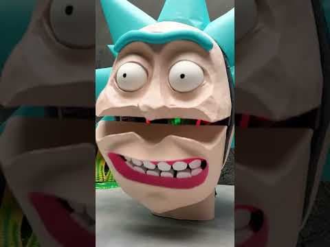 We created rick cardboard mask with alien