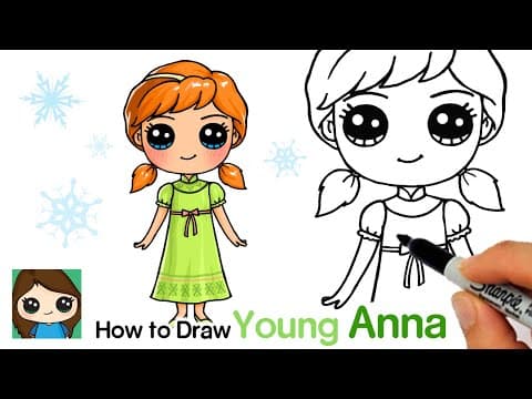 How to draw young anna - disney frozen