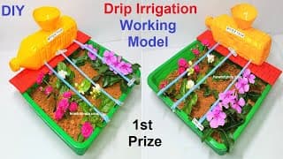 drip irrigation working model 3d | inspire award science project