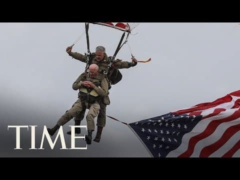97-Year-Old D-Day Veteran Parachutes Into Normandy 75 Years After First Landing | TIME - YouTube