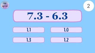 Decimal Subtraction Quiz | Decimal Subtraction | Decimal Quiz
