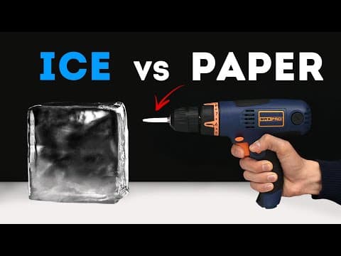 Experiment ICE vs PAPER - What can you drill with paper?
