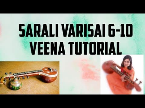 42Sarali Varisaigal | 6-10 | 3 speeds| Veena tutorial | swaram | classical beginners