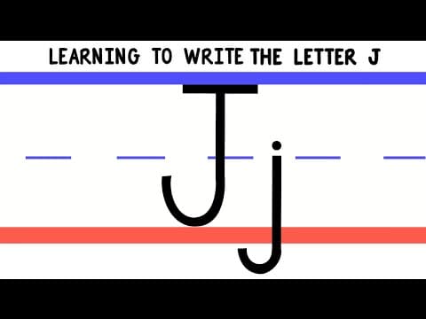 Write the letter j - abc writing for kids - alphabet handwriting by 123abctv