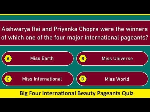 Big Four International Beauty Pageants Quiz | 12 Questions | General Knowledge Quiz