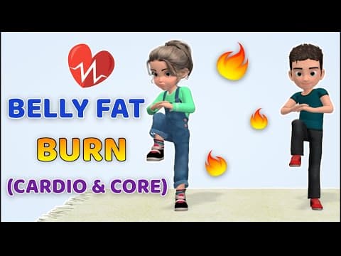 BELLY FAT BURN WORKOUT FOR KIDS - CARDIO & CORE EXERCISES