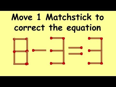 Fix 8-3=3 | Match Stick Puzzles part 10 | Puzzles with Answer