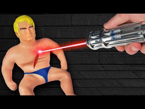 EXPERIMENT- Most Powerful Laser VS Stretch Armstrong