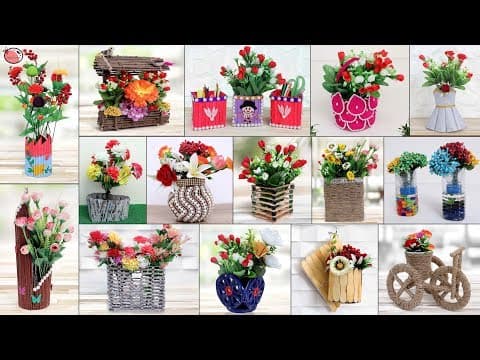 15 Flower Pot.... Best Out of Waste !!! Quick Room Decor