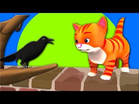 Kaki kaki - chettu meeda kaki - meow meow pilli - animated rhmyes for kids