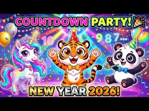 Countdown Party 🎉 | New Year Song for Kids 2026 | Fun Dance Music | Children's New Year Songs