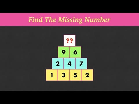 Find the missing number pyramid math problem - missing number puzzle
