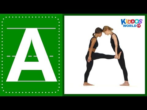 Human alphabet - learning abc for kids - abc flashcards for toddlers