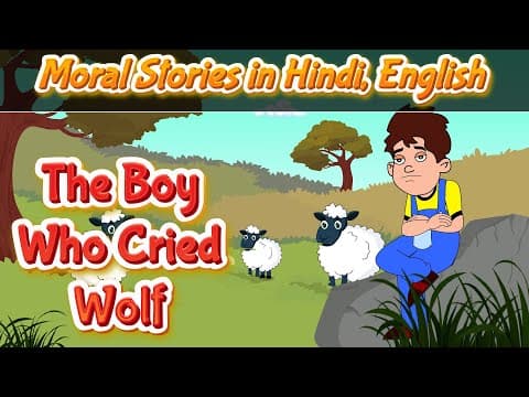 The Boy who cried Wolf Story in Hindi and English | Bedtime Moral Stories in Hindi | Pebbles Hindi