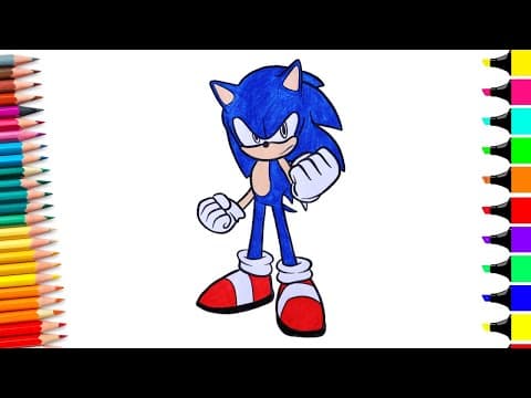 Coloring sonic the hedgehog - how to color sonic cartoon - coloring pages