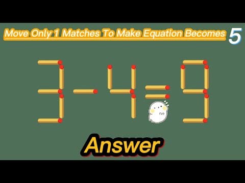 Match stick Puzzles | Move 1 Matches To Get The Correct Equality