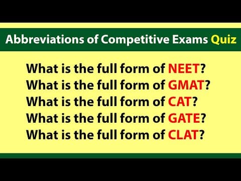 Abbreviations of Competitive Exams Quiz | General Knowledge | Abbreviations and Acronyms Quiz