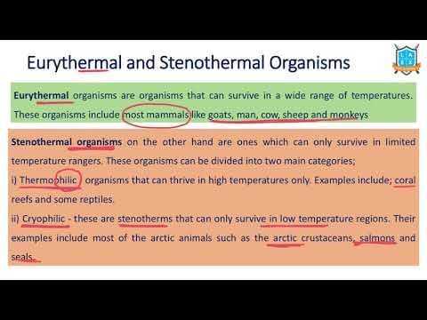 What are Eurythermal vs Stenothermal Organisms ? || Eurythermal అంటే ఏమిటి?