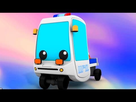 Cop Car, Animated Transport Cartoon Video For Kids