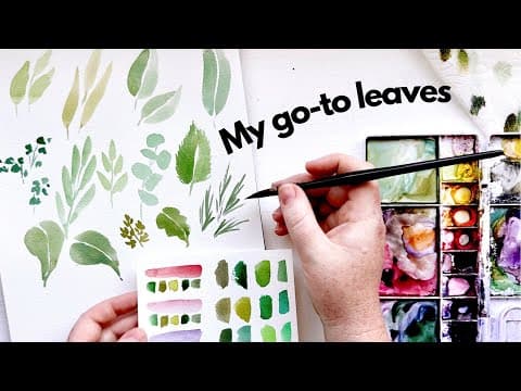 How to paint 10 kinds of easy watercolor leaves