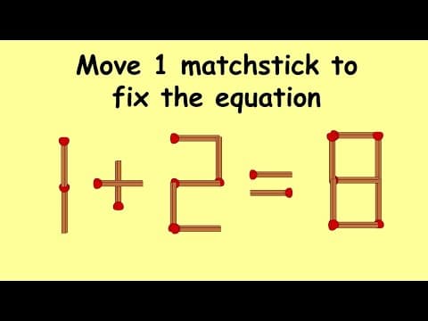 Fix 1+2=8 | Match Stick Puzzles part 23 | Puzzles with Answer