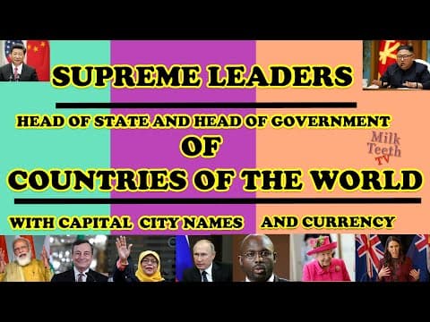 Prime Ministers President King Queen of Famous Countries of the World 2021 with Capitals & Currency