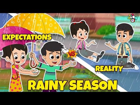 RAINY SEASON- Expectations Vs Reality | बारिश में गट्टू चिंकी | Hindi Kahani | Cartoon | PunToonKids