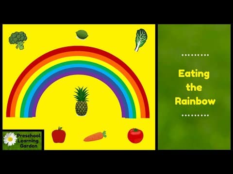 Eating the rainbow - learning fruits and vegetables - science video for kids