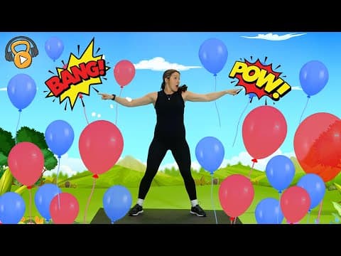 BALLOON POPPING WORKOUT GAME (ages 3-8) | Tabata Kids Workouts