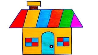 Drawing and Colouring House For Kids