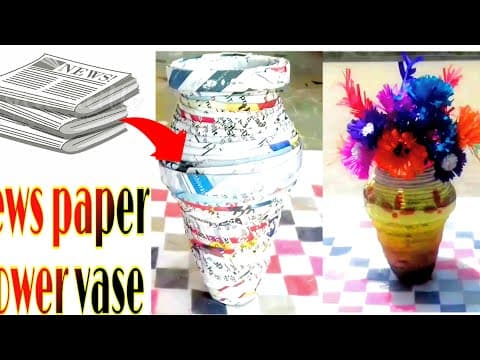 how to make news paper vase , how to make vase , what to do with west news paper ,from waste to best