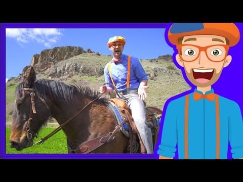A day on the ranch for kids - blippi axe family
