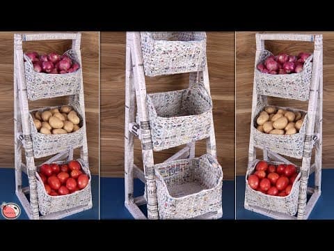 Space saving... diy kitchen organizer - best out of waste news paper idea