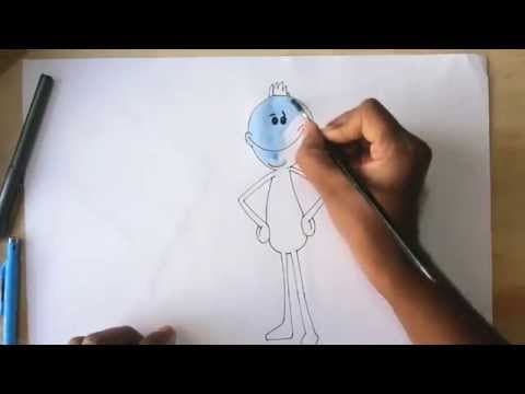 how to draw Rick and morty meeseeks - Lesson 10