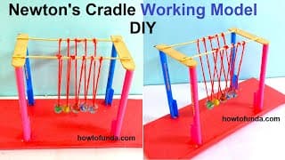 newton's cradle working model science project - newton 3rd law - diy