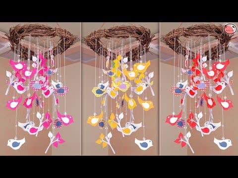 Diy paper sparrow... easy wall hanging idea - best out of waste materials