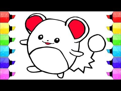 Draw Marill from Pokémon! Painting & Coloring for Kids & Toddlers