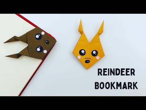 DIY Paper Reindeer Corner Bookmark / Bookmark Making / Origami Bookmark / Paper craft / Christmas