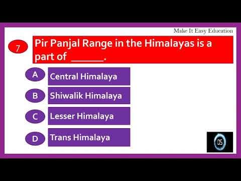INDIAN GEOGRAPHY QUIZ - TEST 5 - GENERAL KNOWLEDGE QUIZ - TEST YOUR KNOWLEDGE