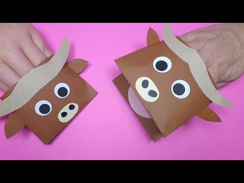 How to Make a Paper Ox Puppet ? Year of the Ox Crafts for Kids