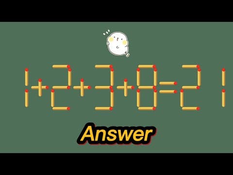 Matchstick Puzzle | Move only 1 match to fix the equation