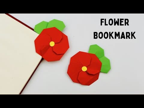 DIY Paper FLOWER Bookmark / Origami Bookmark / Paper Craft / Paper Flower / Paper Tulip Bookmark
